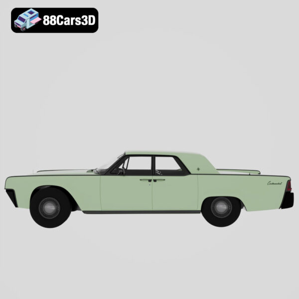 Lincoln Continental 1962 3D Model Mid Century Luxury Icon