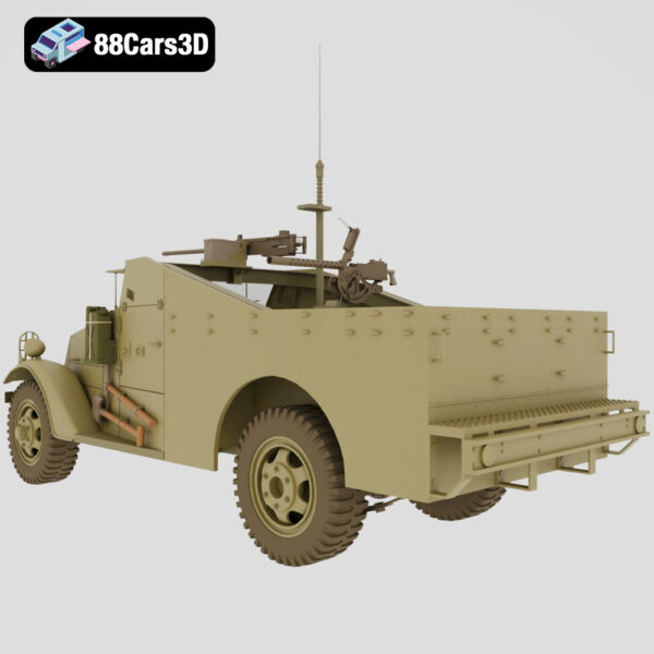 M3 Scout Car 3D Model WWII Armored Recon Vehicle
