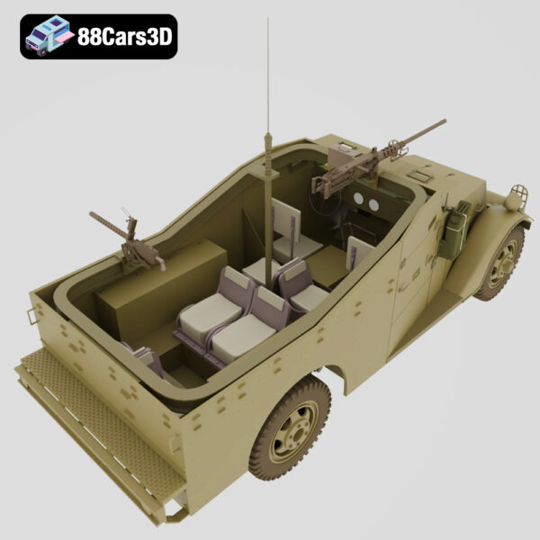 M3 Scout Car 3D Model WWII Armored Recon Vehicle