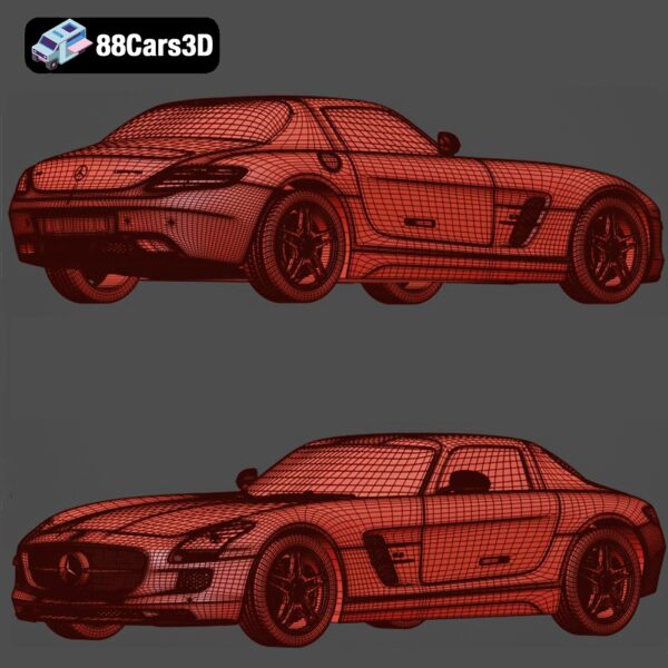 Mercedes SLS AMG 3D Model Iconic Gullwing Supercar