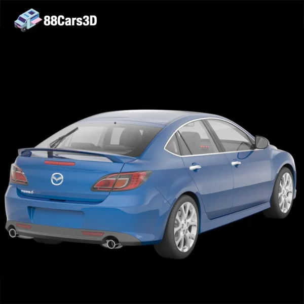 Mazda 6 GH 3D Model Mid-Size Sedan for Rendering Simulation & Game Use