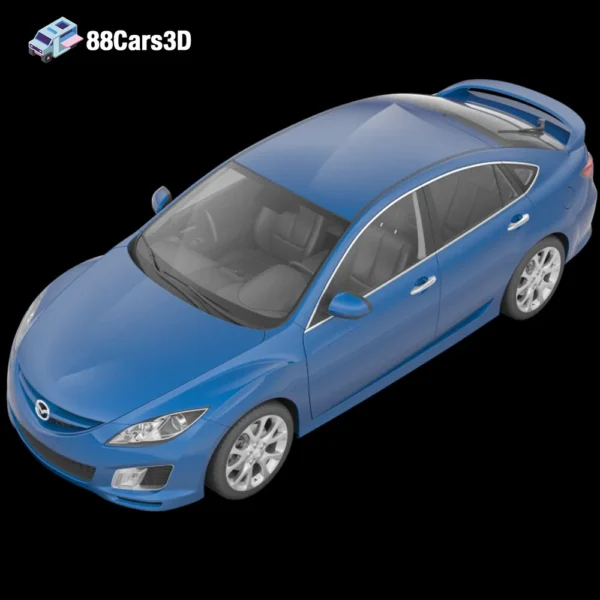 Mazda 6 GH 3D Model Mid-Size Sedan for Rendering Simulation & Game Use