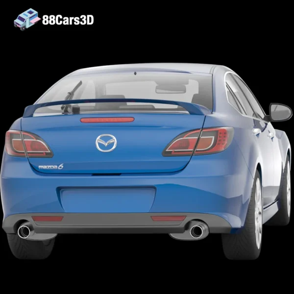 Mazda 6 GH 3D Model Mid-Size Sedan for Rendering Simulation & Game Use