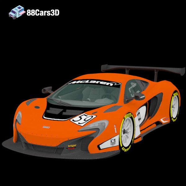 McLaren 650S GT3 2024 3D Model FIA GT3 Race Car