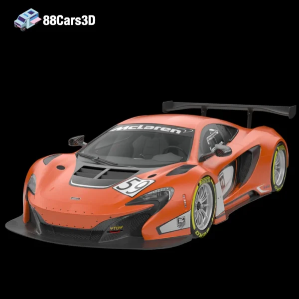 McLaren 650S GT3 2014 3D Model Race Car for Rendering