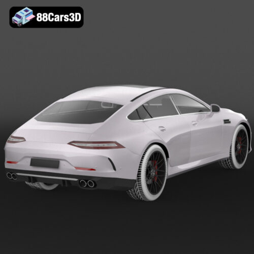 Mercedes AMG GT 4 Door Coupe 2019 3D Model Performance Gran Coupe for Rendering Simulation & Game Use