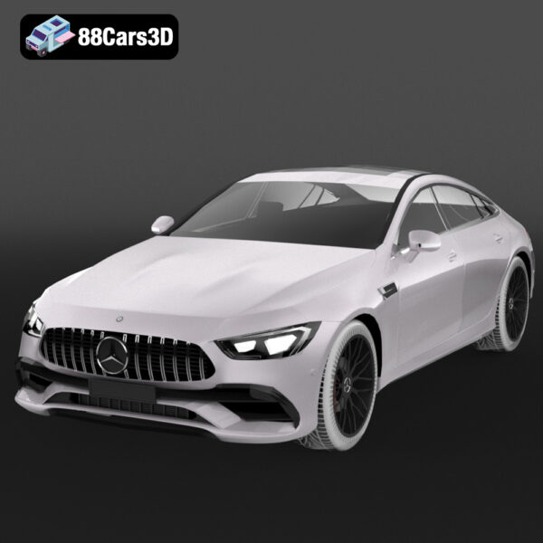 Mercedes AMG GT 4 Door Coupe 2019 3D Model Performance Gran Coupe for Rendering Simulation & Game Use