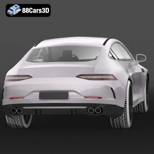 Mercedes AMG GT 4 Door Coupe 2019 3D Model Performance Gran Coupe for Rendering Simulation & Game Use