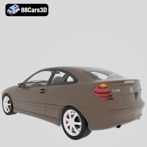 Mercedes-Benz C230 SC 3D Model Compact Luxury Coupe