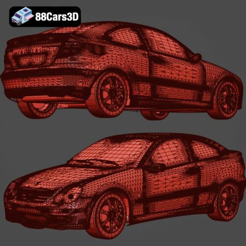 Mercedes-Benz C230 SC 3D Model Compact Luxury Coupe