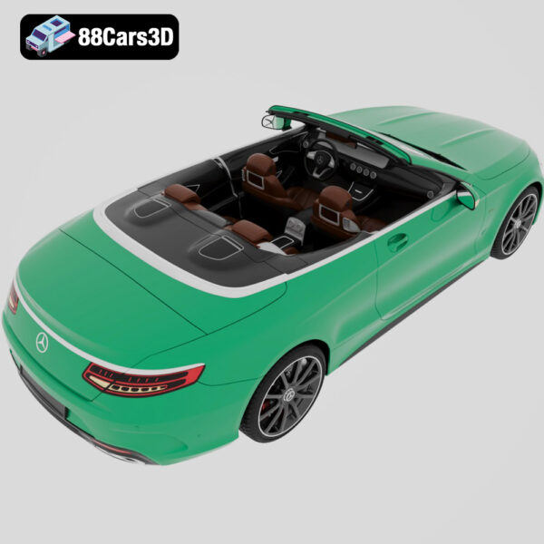 Mercedes Benz S63 AMG Cabriolet 2017 3D Model Flagship Open Top Performance