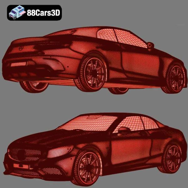 Mercedes Benz S63 AMG Cabriolet 3D Model Luxury Convertible 3D Printable STL