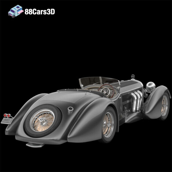 Mercedes Benz SS Roadster 3D Model Supercharged Pre War Classic 3D Printable STL