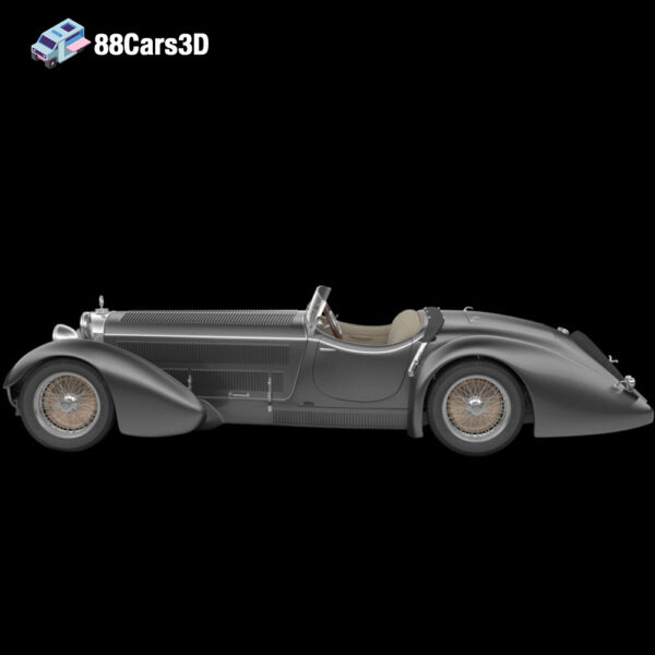 Mercedes Benz SS Roadster 3D Model Supercharged Pre War Classic 3D Printable STL