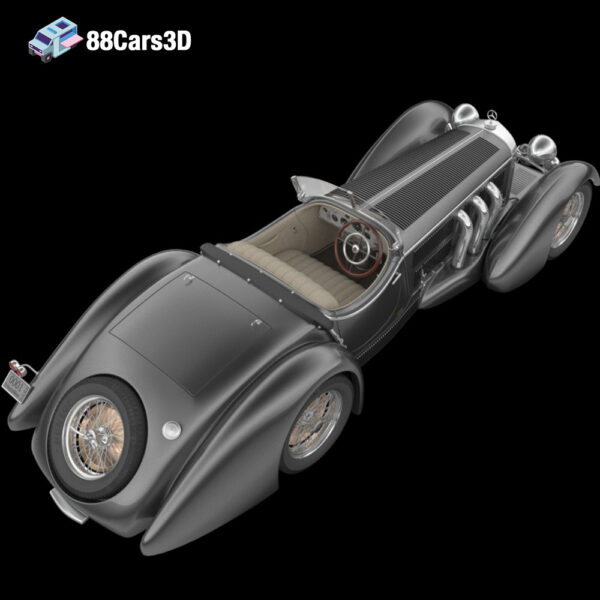 Mercedes Benz SS Roadster 3D Model Supercharged Pre War Classic 3D Printable STL