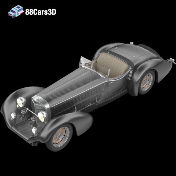 Mercedes Benz SS Roadster 3D Model Supercharged Pre War Classic 3D Printable STL