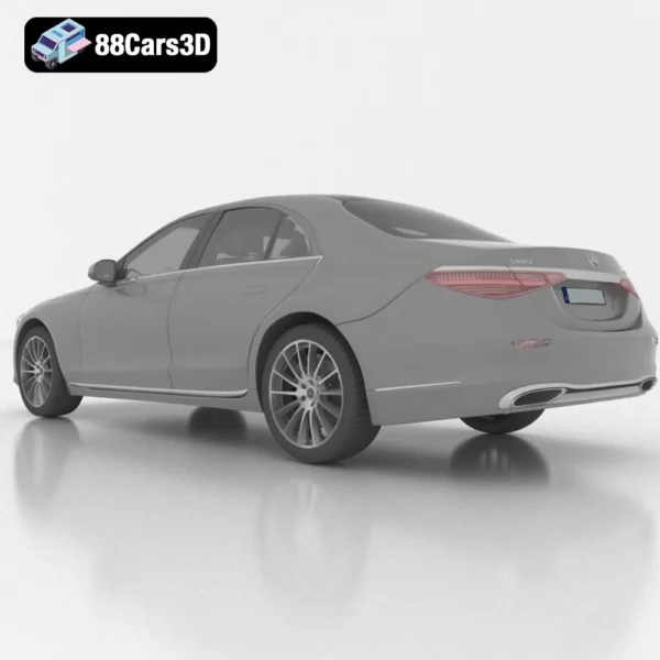 Mercedes-benz S400d 2021-003 Mercedes Benz S400d 2021 3D Model Luxury Sedan for Rendering
