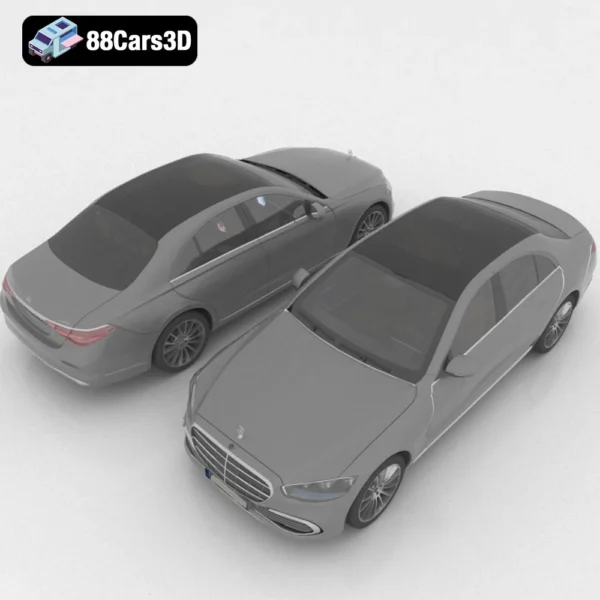 Mercedes-benz S400d 2021-004 Mercedes Benz S400d 2021 3D Model Luxury Sedan for Rendering