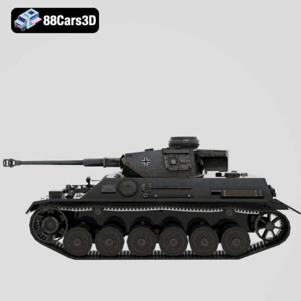 Panzerkampfwagen 3D Model German WWII Tank
