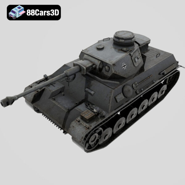 Panzerkampfwagen 3D Model German WWII Tank