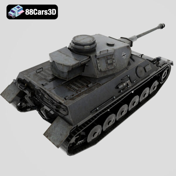 Panzerkampfwagen 3D Model German WWII Tank