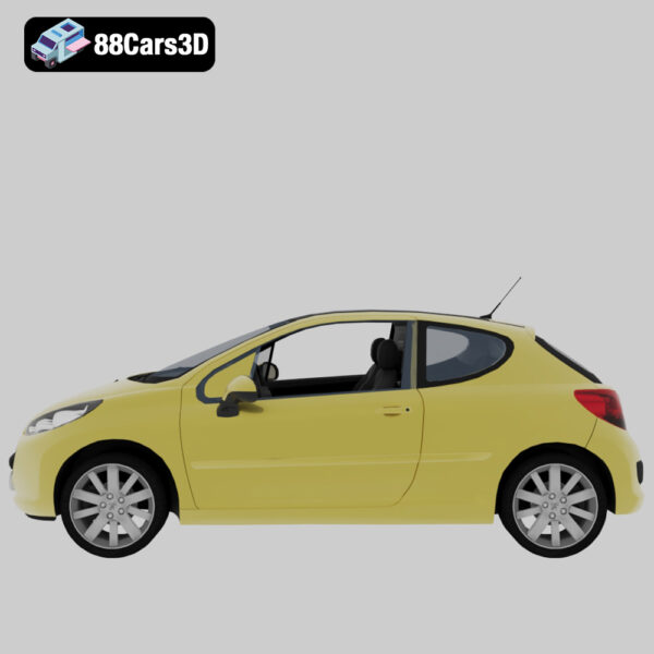 Peugeot 207-002 Peugeot 207 3D Model Compact Hatchback for Rendering