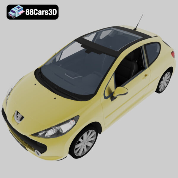 Peugeot 207-004 Peugeot 207 3D Model Compact Hatchback for Rendering