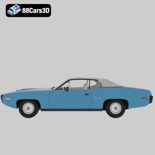 PlSS-002 Plymouth Satellite Sebring 1971 3D Model Classic American B Body Coupe for Rendering Simulation and Game Us