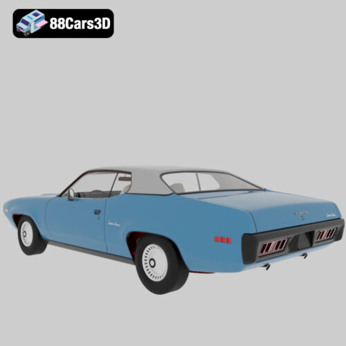 PlSS-003 Plymouth Satellite Sebring 1971 3D Model Classic American B Body Coupe for Rendering Simulation and Game Us
