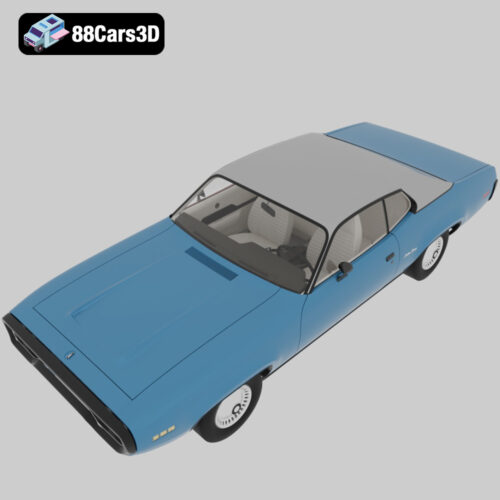 PlSS-004 Plymouth Satellite Sebring 1971 3D Model Classic American B Body Coupe for Rendering Simulation and Game Us