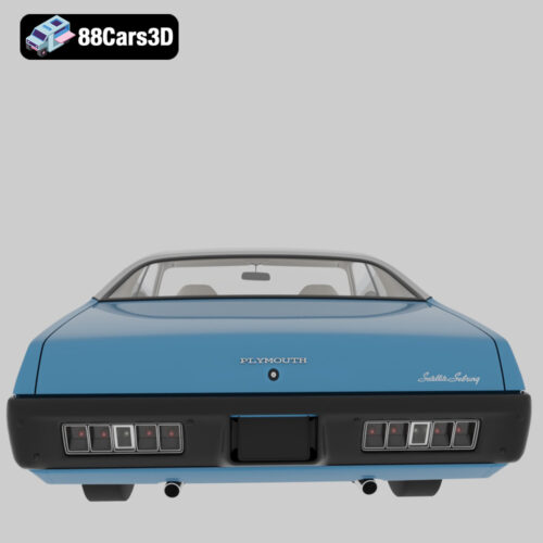 PlSS-006 Plymouth Satellite Sebring 1971 3D Model Classic American B Body Coupe for Rendering Simulation and Game Us