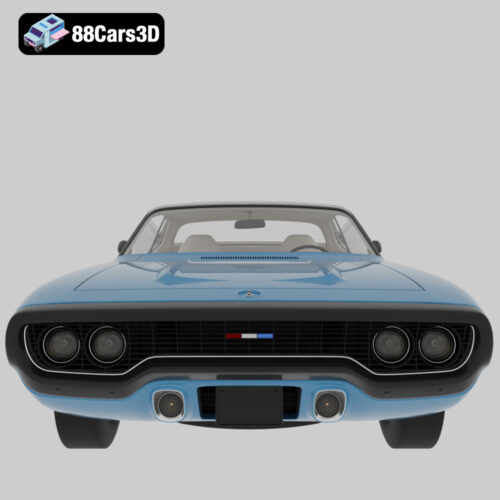 PlSS-007 Plymouth Satellite Sebring 1971 3D Model Classic American B Body Coupe for Rendering Simulation and Game Us