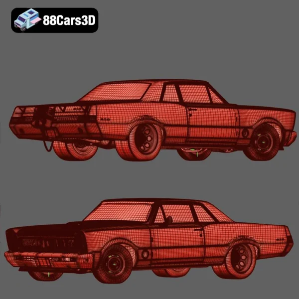 Pontiac GTO Turbo Freak 3D Model High-Performance Muscle Car for Rendering