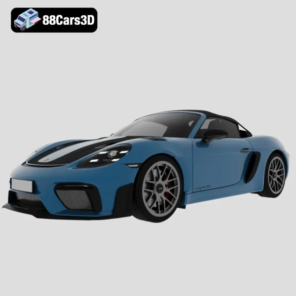 Porsche 718 Spyder RS 3D Model High-Performance Convertible Sports Car