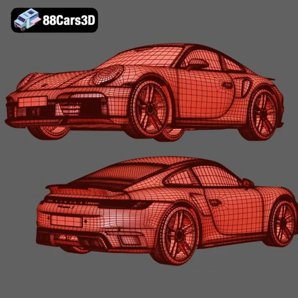 Porsche 911 Carrera Turbo S 3D Model High-Performance Sports Car
