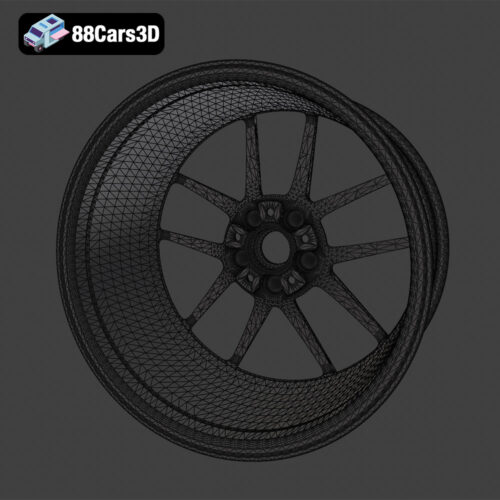 Rim V001 Sport Aluminum High Poly 3D Model Performance Alloy Wheel 3D Printable STL