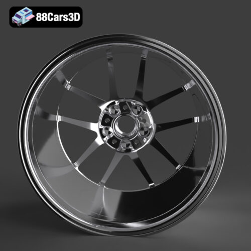 Rim V001 Sport Aluminum High Poly 3D Model Performance Alloy Wheel 3D Printable STL