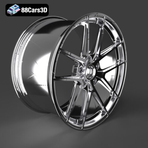 Rim V001 Sport Aluminum High Poly 3D Model Performance Alloy Wheel 3D Printable STL