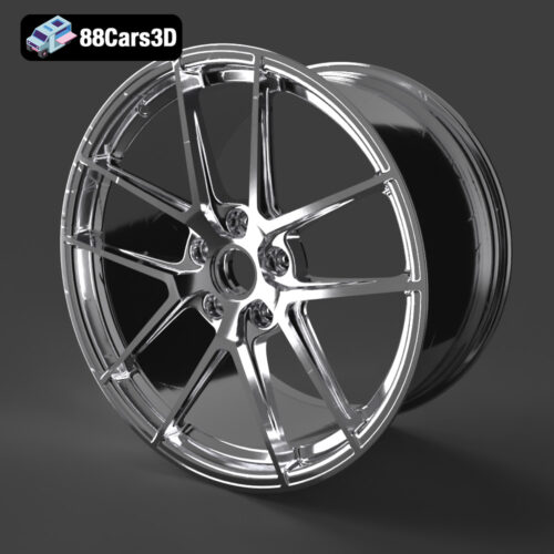 Rim V001 Sport Aluminum High Poly 3D Model Performance Alloy Wheel 3D Printable STL