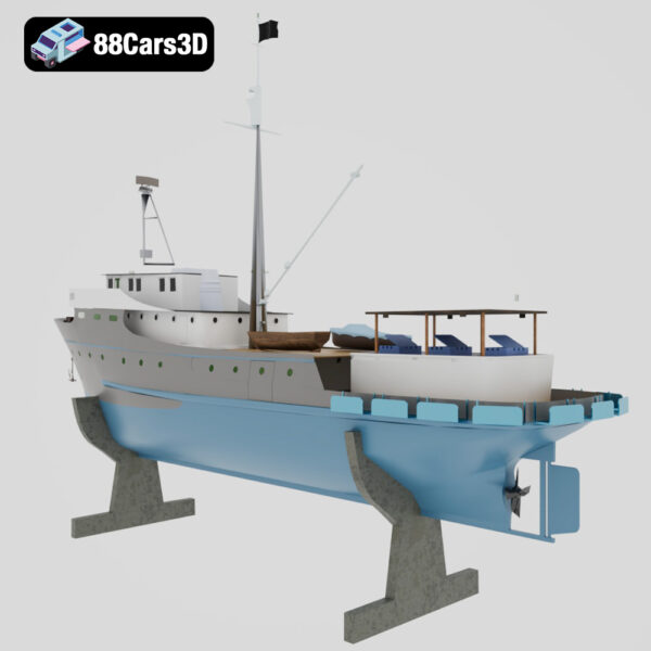 Sea Wanderer Ship-003 The Sea Wanderer Ship 3D Model Two Masted Expedition Schooner