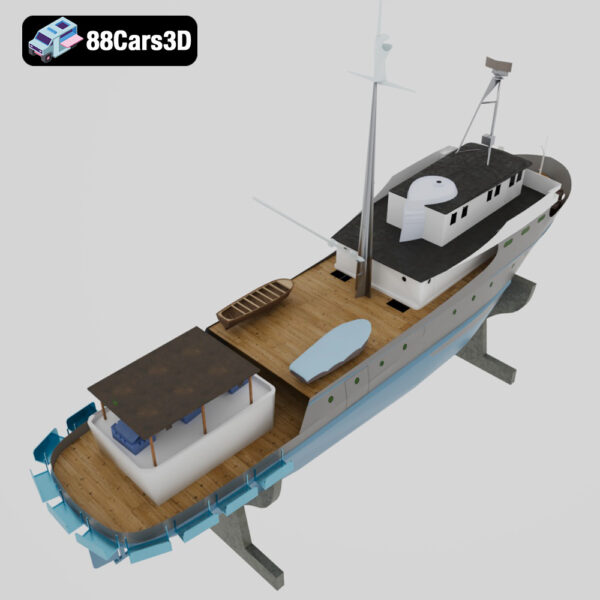Sea Wanderer Ship-005 The Sea Wanderer Ship 3D Model Two Masted Expedition Schooner