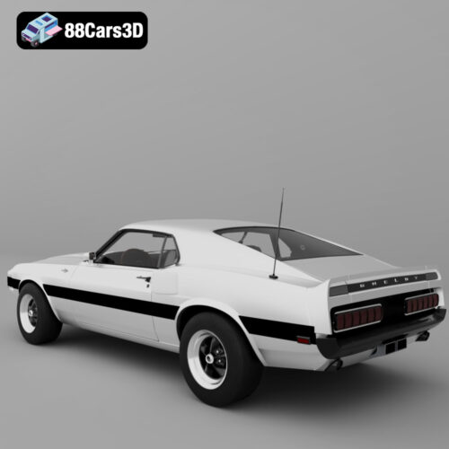 Shelby GT500 428CJ 1969 3D Model Classic American Muscle Car for Rendering, Simulation, and Game Development