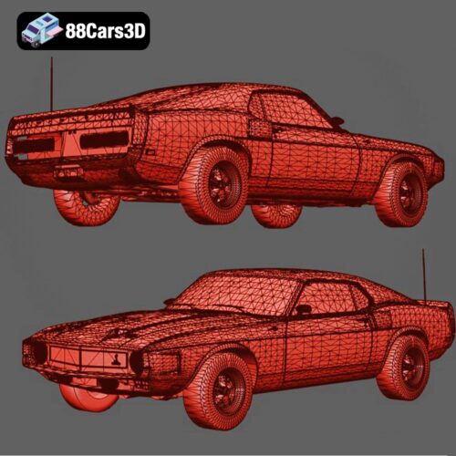 Shelby GT500 428CJ 1969 3D Model Classic American Muscle Car for Rendering, Simulation, and Game Development