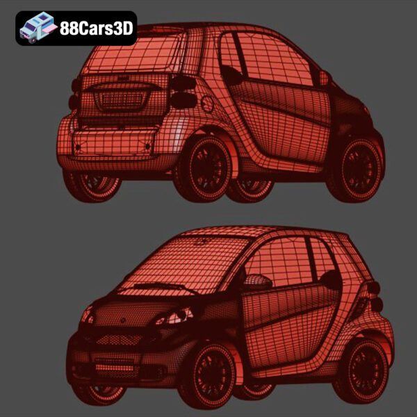 Smart ForTwo 2012 3D Model City Microcar