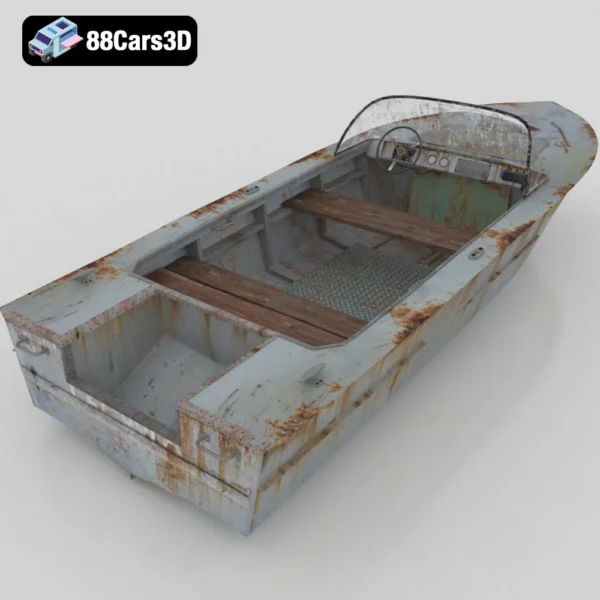 Soviet era Aluminum Boat 3D Model Classic Military Boat for Rendering