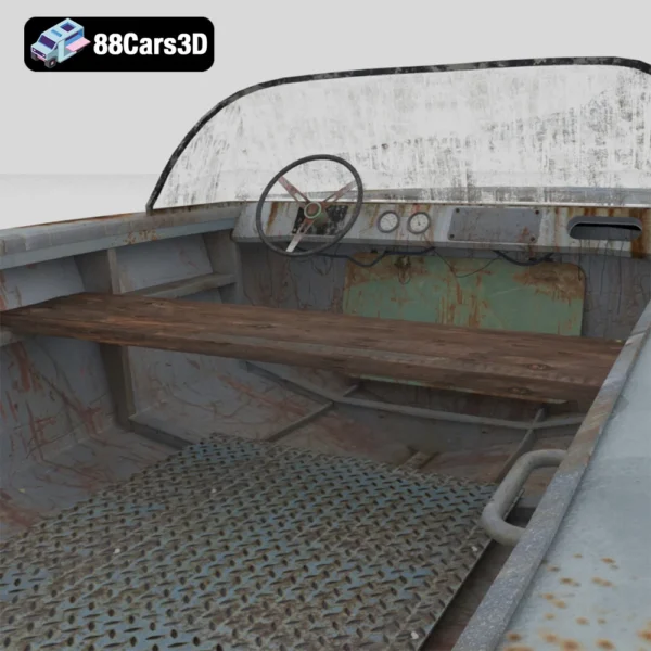 Soviet era Aluminum Boat 3D Model Classic Military Boat for Rendering