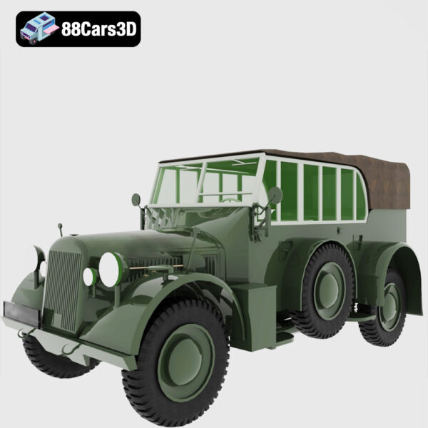 German Horch 77 Kfz 11 3D Model WWII Off Road Staff Car