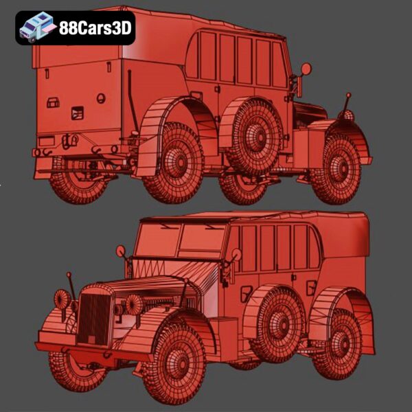 Tekhnika-nemetskii-horch-77-279-007 German Horch 77 Kfz 11 3D Model WWII Off Road Staff Car