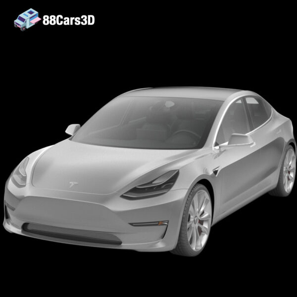 Tesla Model 3 2018 3D Model Electric Sport Sedan