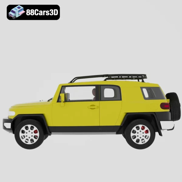 Toyota FJ Cruiser with 2010-002 Toyota FJ Cruiser 2010 with HQ Interior 3D Model Iconic Off Road SUV